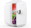 LOKWT Mini Fridge, 4 Liter/6 Can Portable Cooler and Warmer Personal Refrigerator for Skin Care, Cosmetics, Beverage, Food,Great for Bedroom, Office, Car, Dorm, ETL Listed (White)